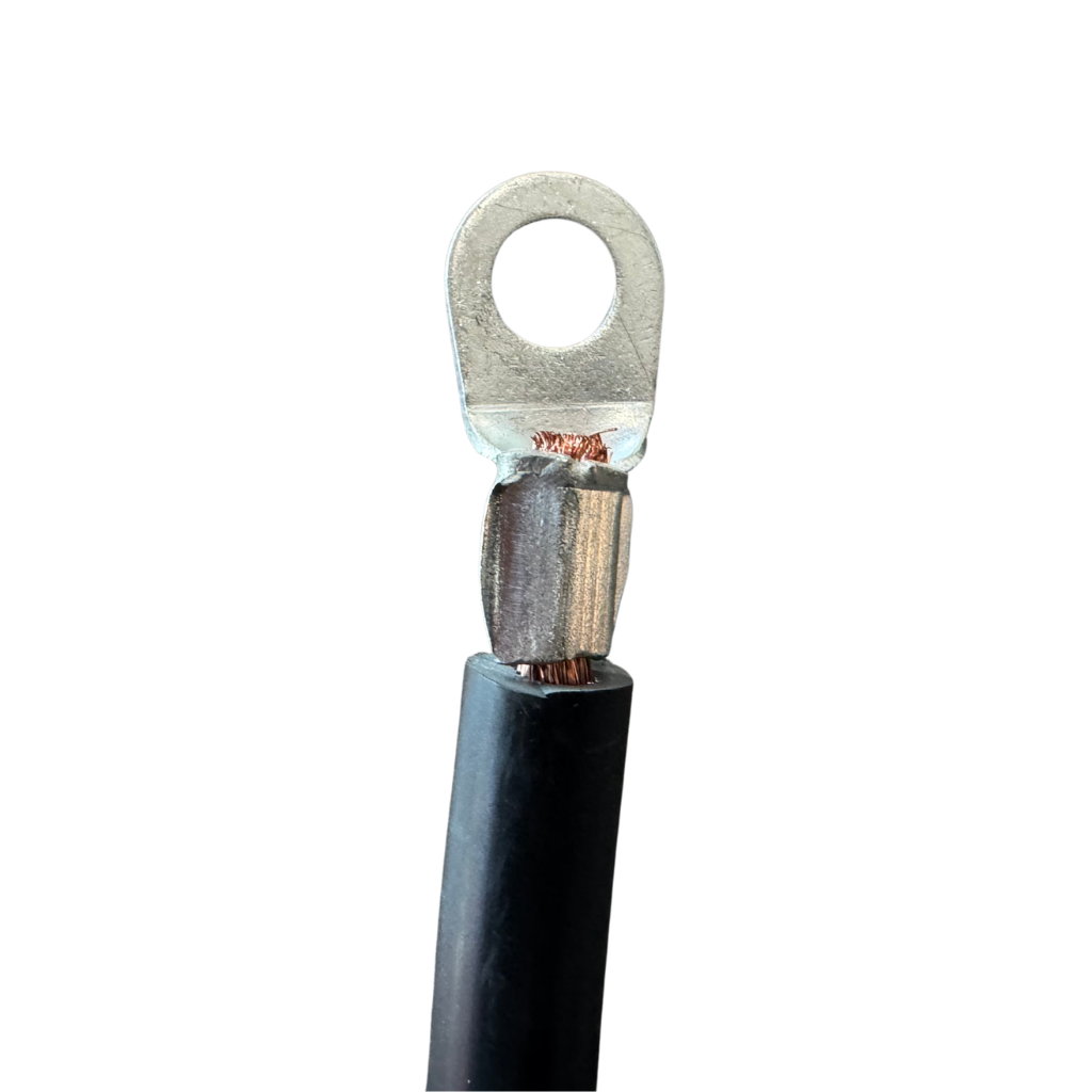 CABLE PORTAELECTRODO NO. 2 NEGRO DE 24" CON TERMINAL DE OJO 3/8"