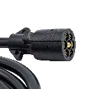 UNIVERSAL 7-WAY PLUG HARNESS FOR BUMPER PULL TRAILER 7' LONG - BLACK