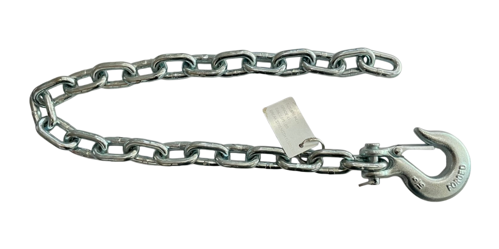 [CHAING43/12K5/16] SAFETY CHAIN WITH HOOK, GRADE 43, 5/16" (ZINC PLATED)
