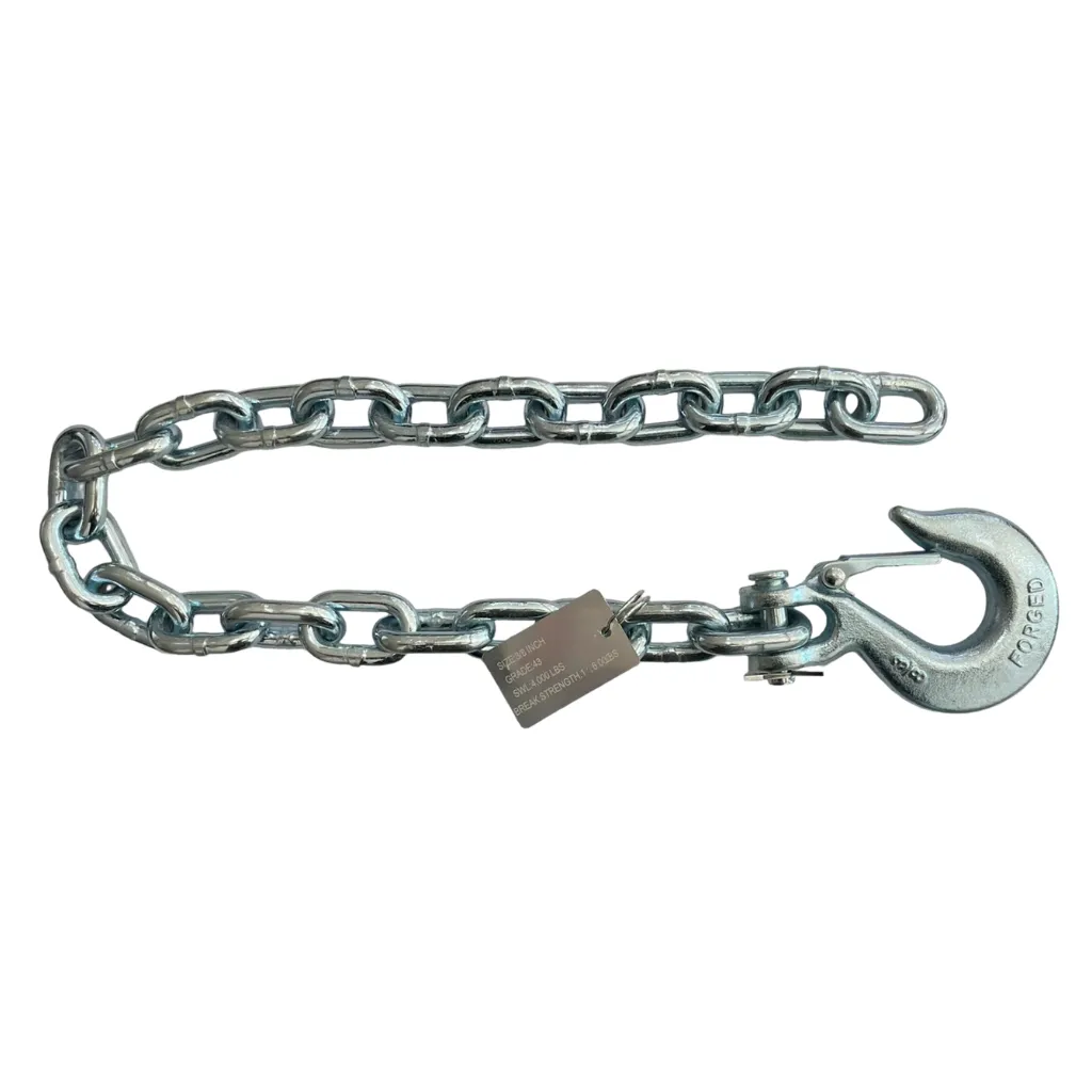 [CHAING43/16K-3/8] SAFETY CHAIN WITH HOOK, GRADE 43, 3/8" (ZINC PLATED)