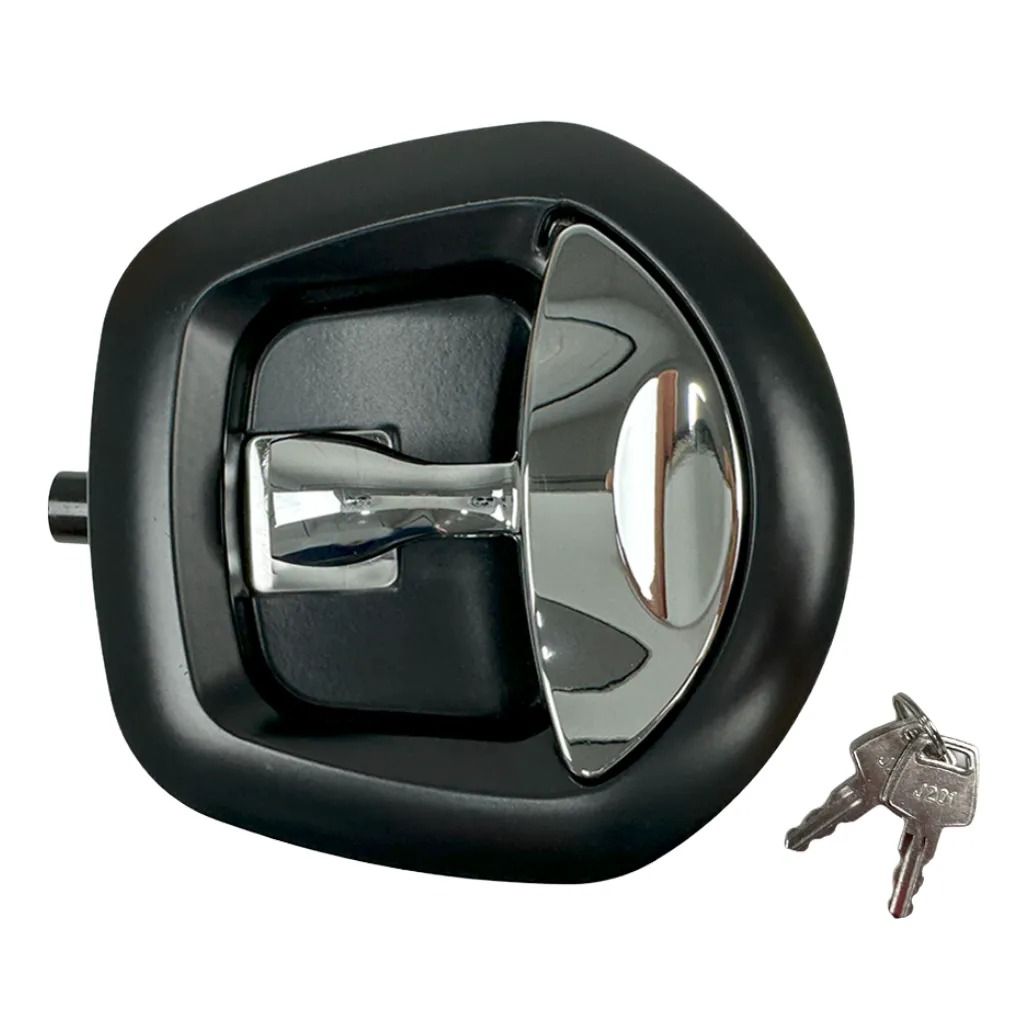 [A7892-2112] CERRADURA REFORZADA NEGRO/CROMADO CON LLAVE