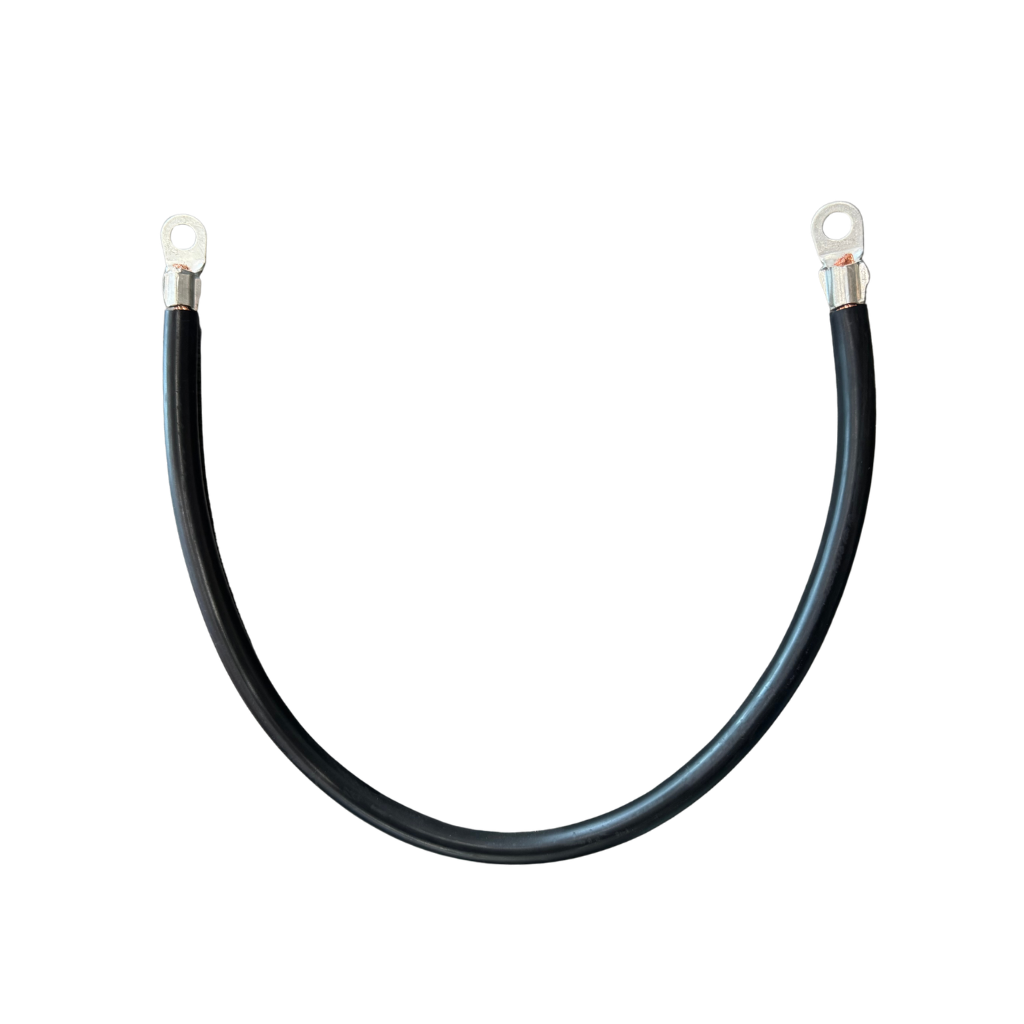 [C24N] NO. 2 BLACK ELECTRODE CABLE, 24", WITH 3/8" EYELET TERMINAL