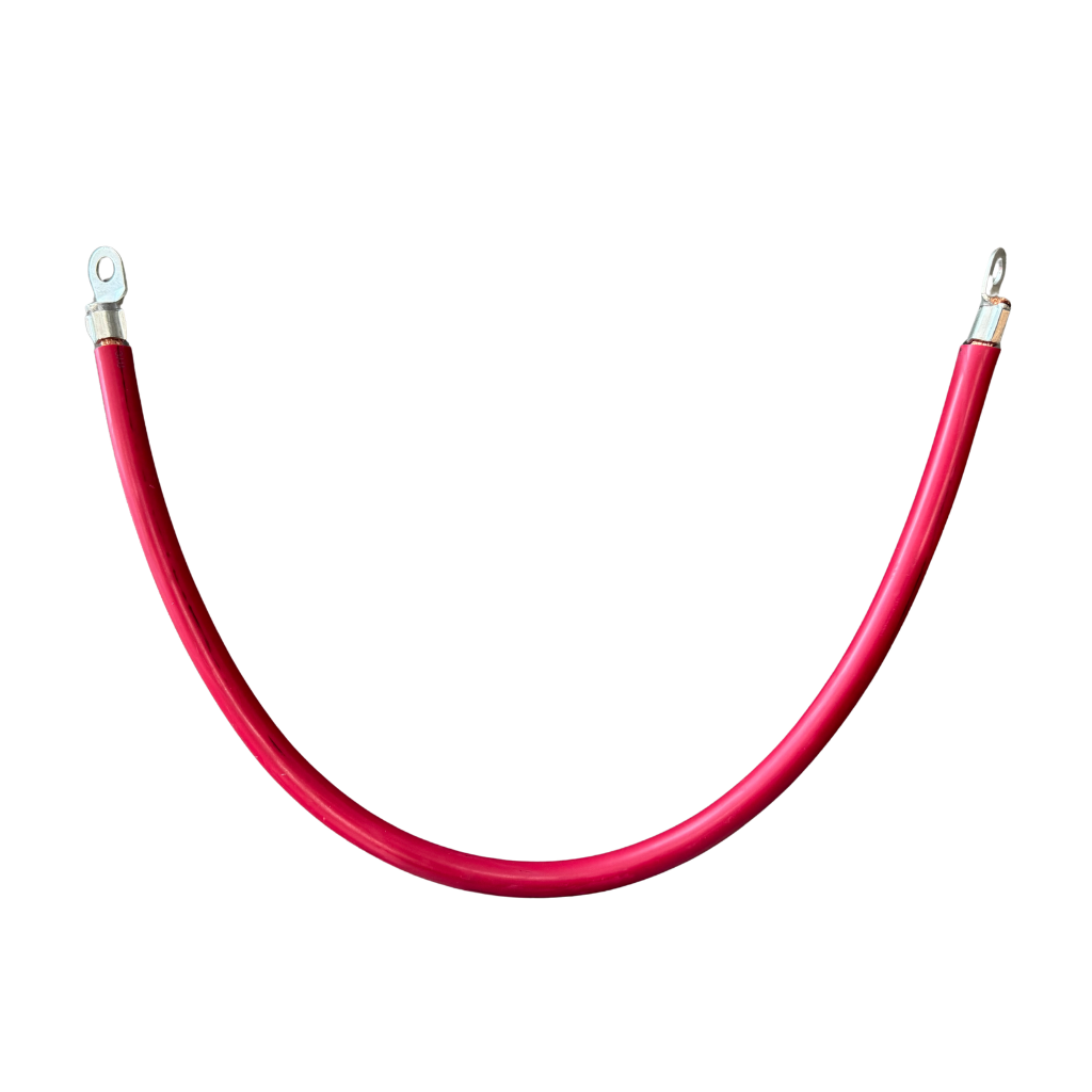[C24R] NO. 2 RED ELECTRODE CABLE, 24", WITH 3/8" EYELET TERMINAL