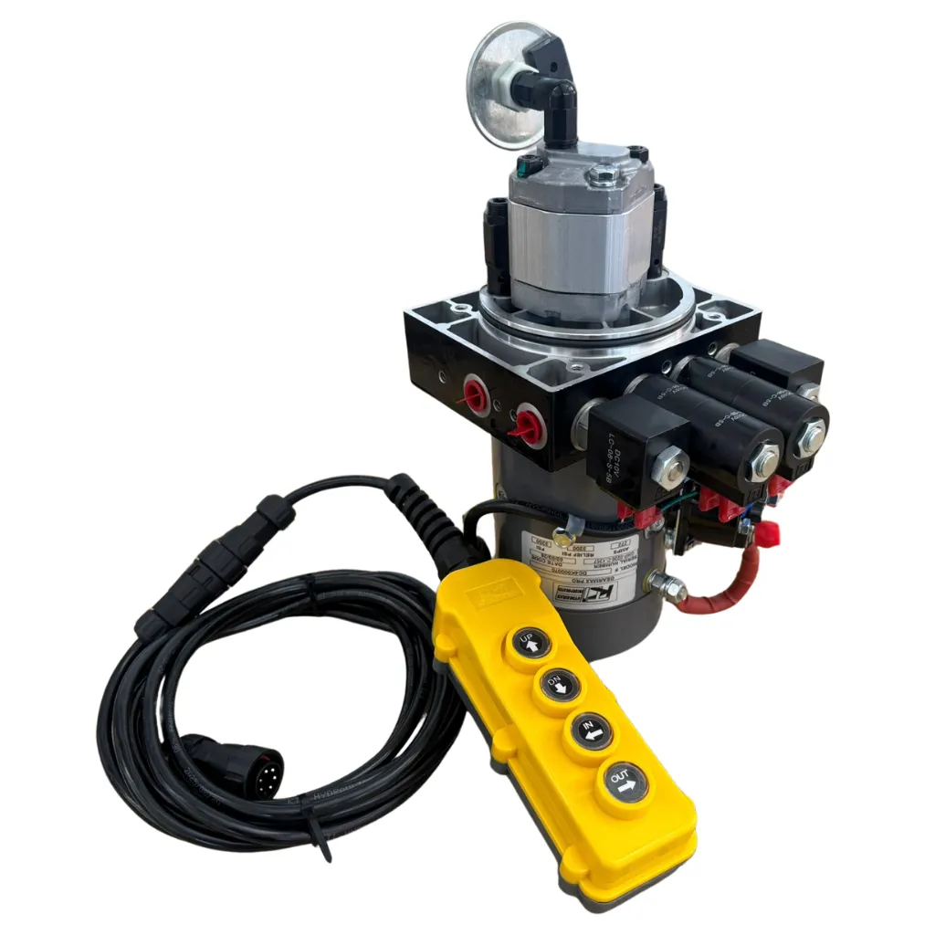 BOMBA HIDRÁULICA KTI, 4 BOTONES, DOBLE/DOBLE ACCIÓN, SIN DEPOSITO, 12V