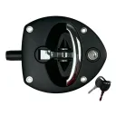 CERRADURA TIPO "U" NEGRO/CROMADO CON LLAVE, (CON ORIFICIOS)