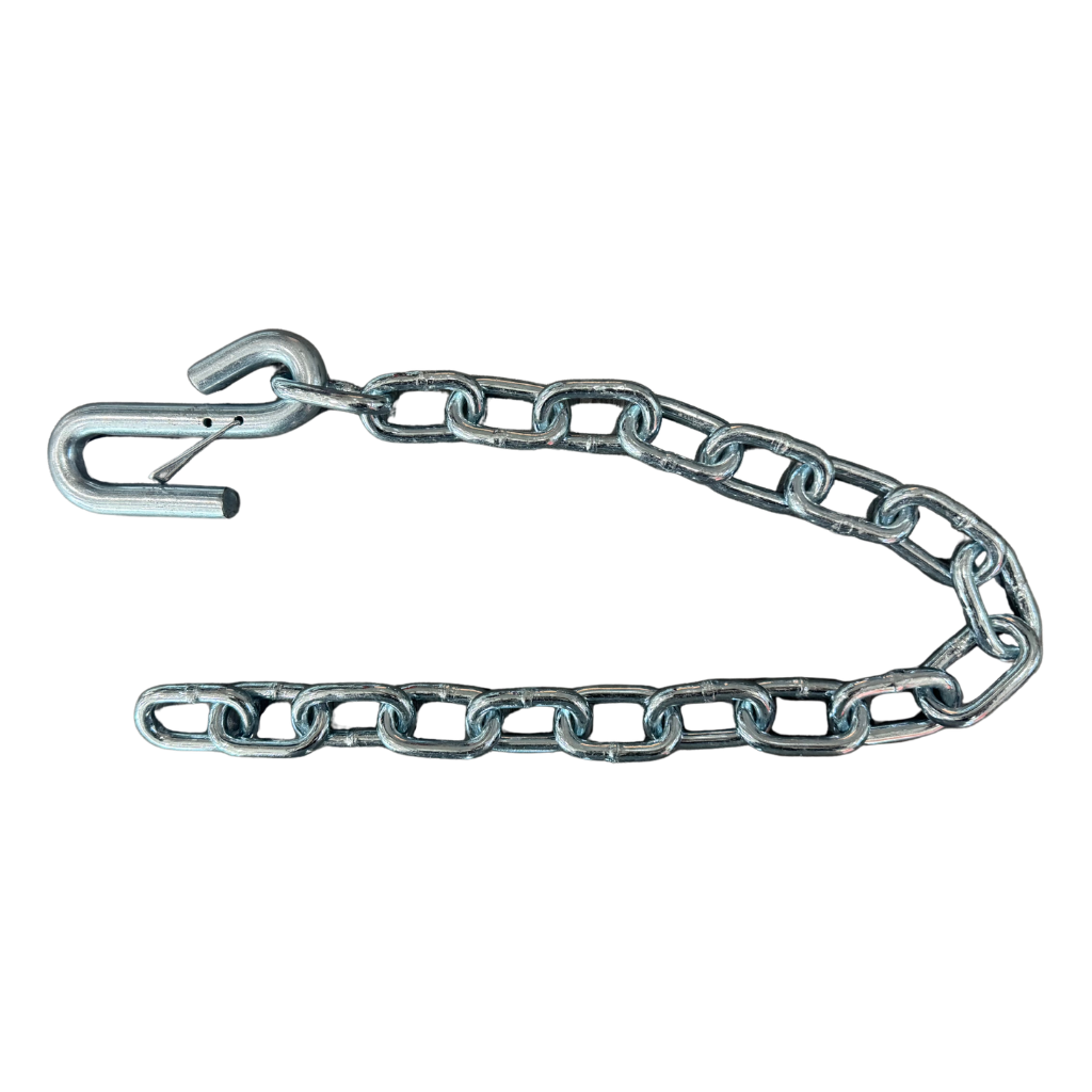[1BJY-SC-03A] SAFETY CHAIN WITH HOOKS, GRADE 30, 1/4" (SILVER) 48", 5,000 LBS