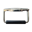 BISAGRA CROMADA (3 PERFORACIONES) CON MANIJA CON HULE NEGRO, 82X131MM