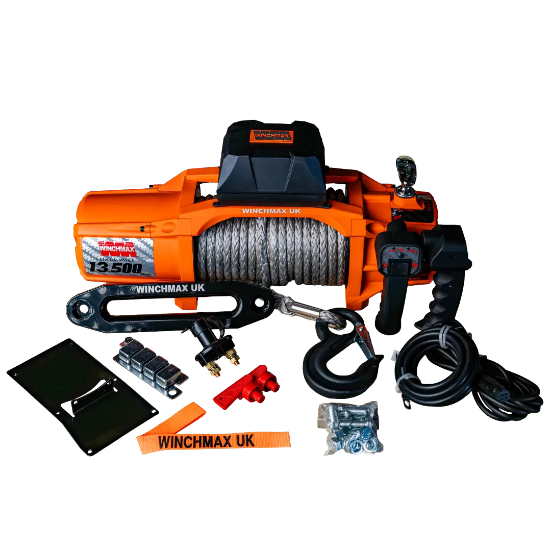 WINCH CON CUERDA SINTETICA WICHMAX 90' – 13,500 LBS – 12V – NARANJA – C