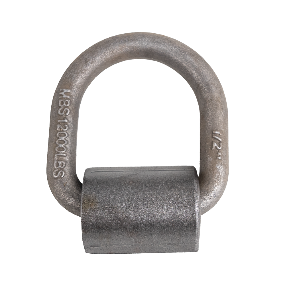 D-RING DE 1/2" CON CLIP PARA SOLDAR – WLL 4,000 LB – MBS 12,000 LB – ACERO FORJADO – ACABADO NATURAL