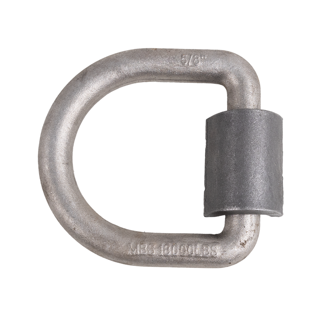 5/8" D-RING W/ WELD ON CLIP 6,300 LBS WLL - 18,000 LBS MBS - FORGED STEEL - RAW