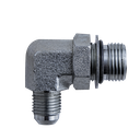 ELBOW FITTING - 1/2" ORB MALE (3/4"-16 SAE-8) & MALE JIC 3/8" - 90° - ZINC PLATED