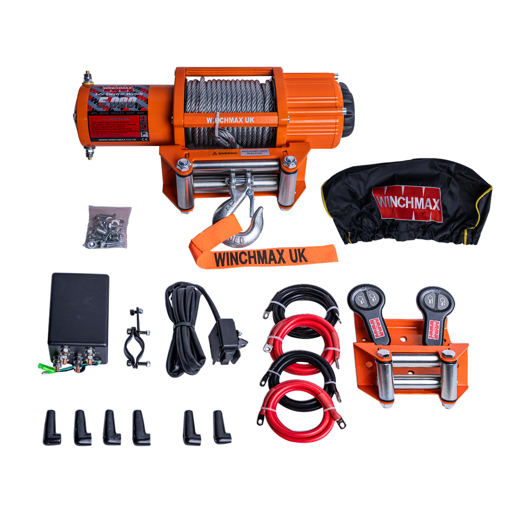 [GXEL-009008-C] WINCHMAX WINCH STEEL CABLE 50' - 5,000 LBS - 12V  - ORANGE – C