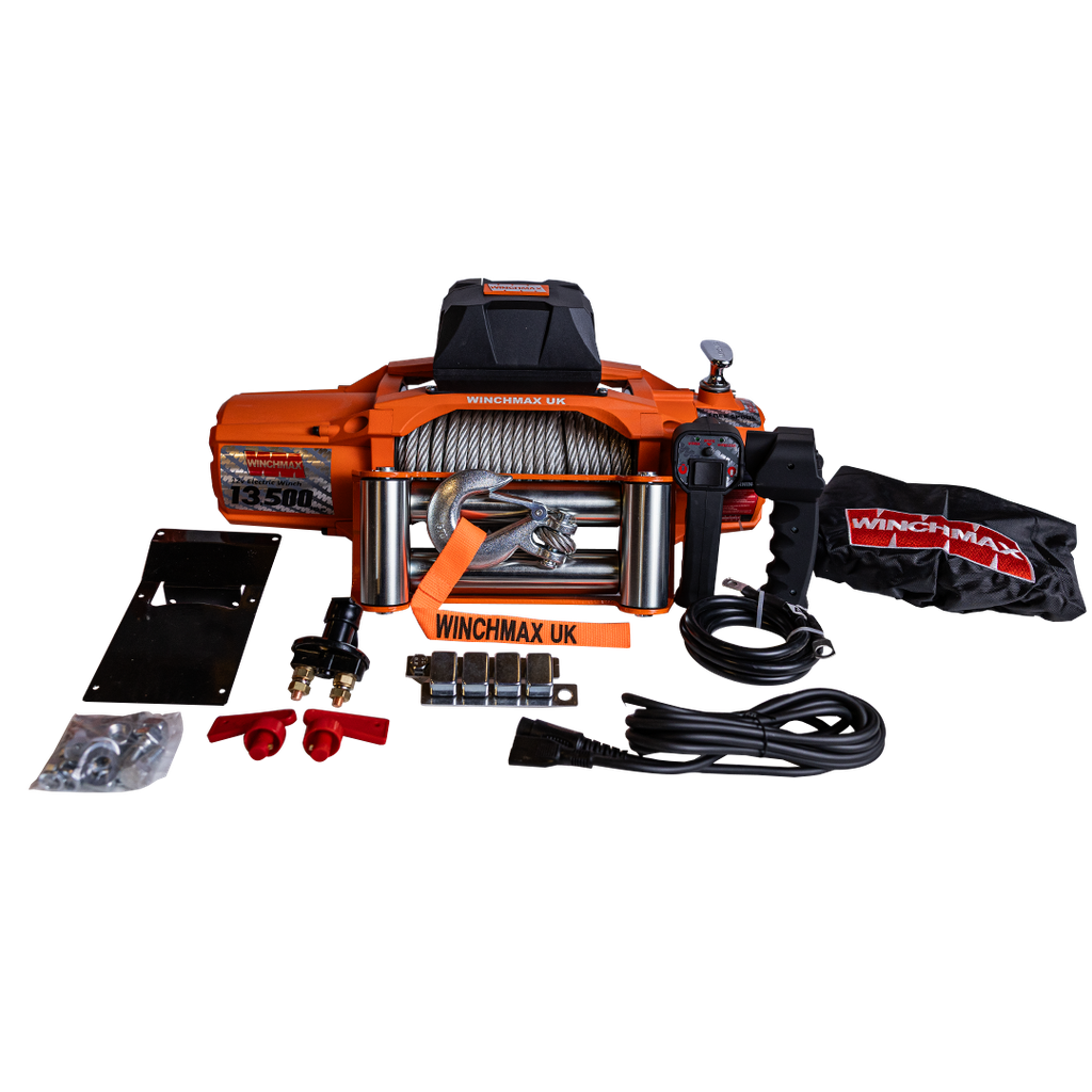 WINCH CON CUERDA DE ACERO WICHMAX 80' – 13,500 LBS – 12V – NARANJA – C