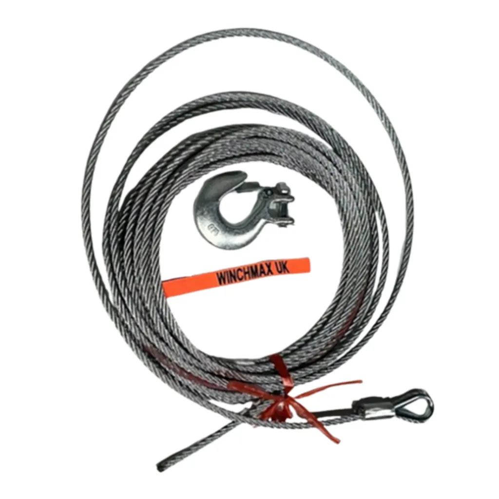 [GXEL-010001] CABLE DE ACERO 12MM X 20M CON GANCHO TIPO CLEVIS 1/2", INCLUYE CORREA PROTECTORA Y ORIFICIO EN TAMBOR